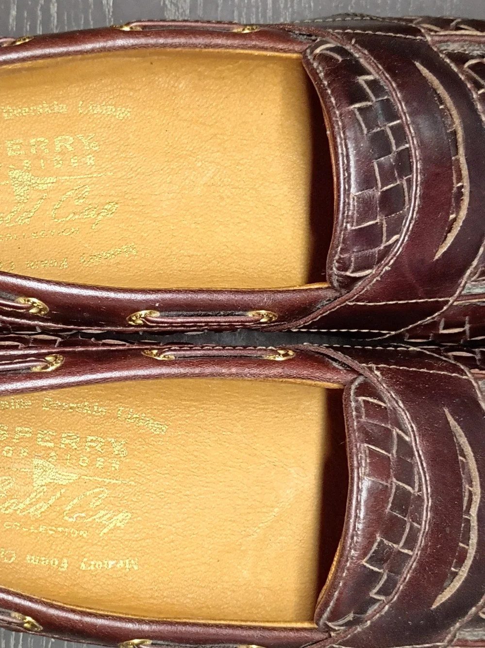 Sperry GOLD CUP Men's 10M Dark Brown Woven Leather Penny Loafers NEW!!!